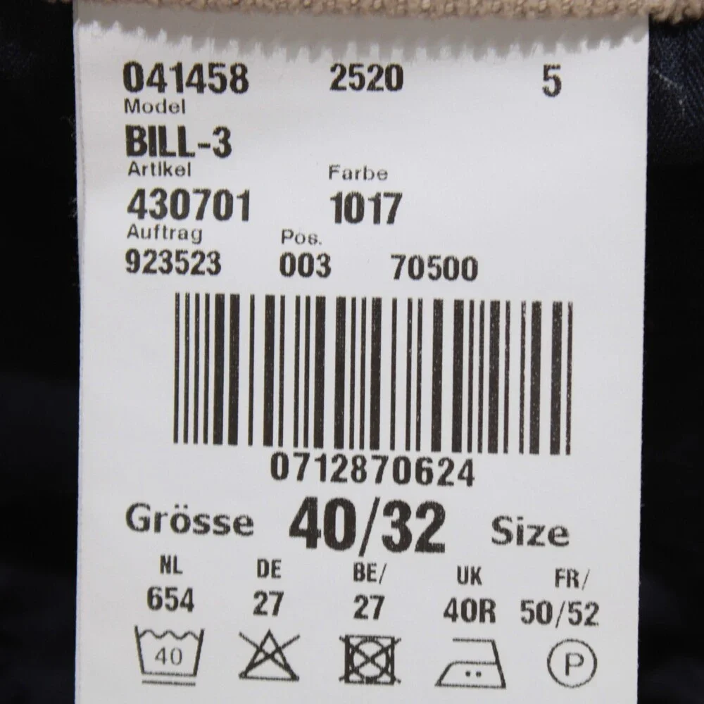 Gardeur NWT 5 Pocket Jean Cut Corduroy Pants Size 40 US Bill-3 in Beige Cotton